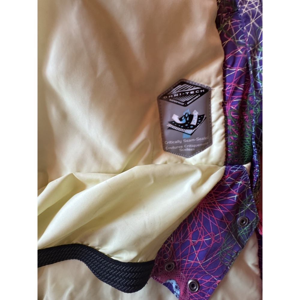 Columbia Omni Tech Girls Sz 14-16 Ski Hooded Coat Sirograph Purple Design - Picture 9 of 12